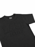 Lash artist embossed t-shirt in black
