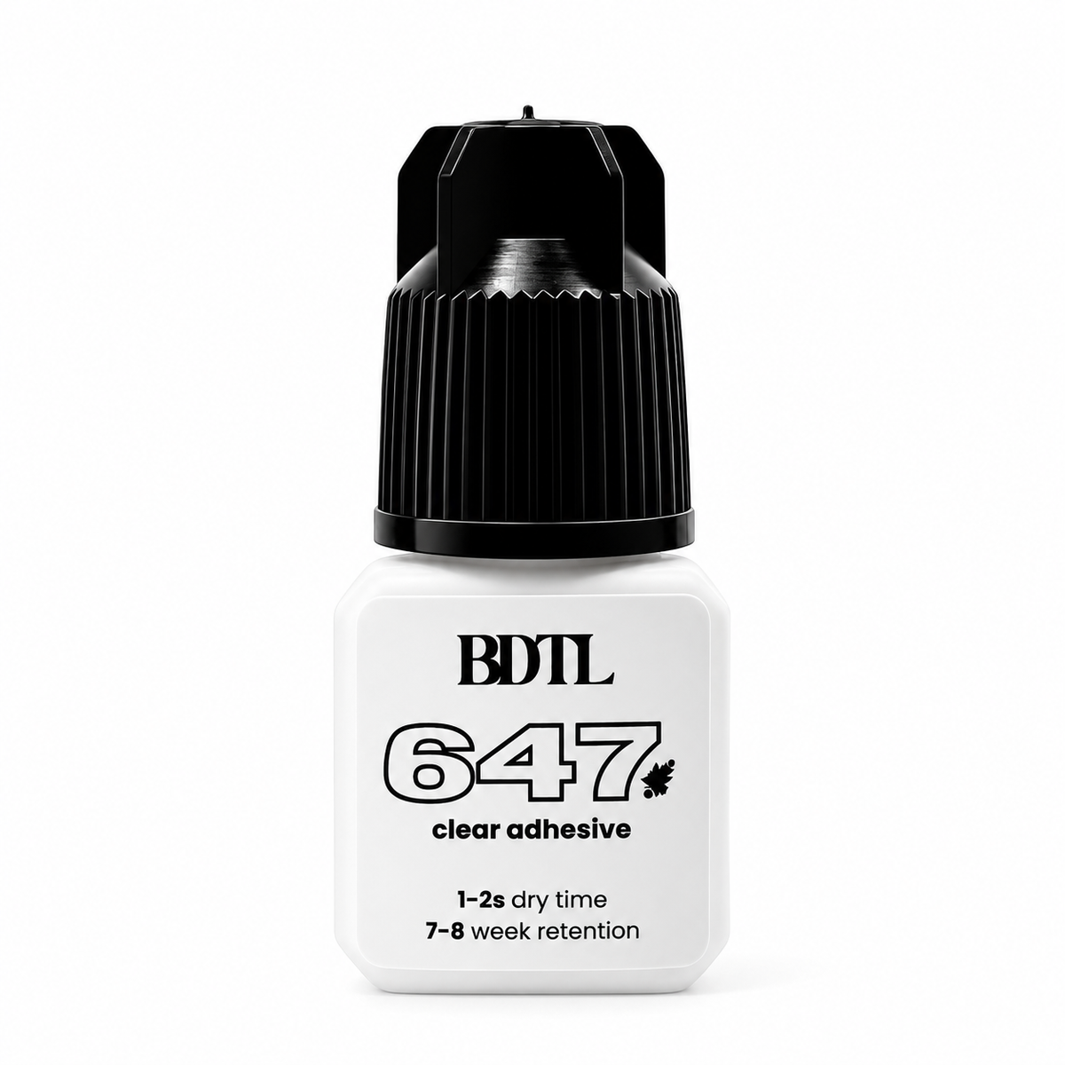 BDTL 647 clear lash extension adhesive bottle, 1–2 second dry time