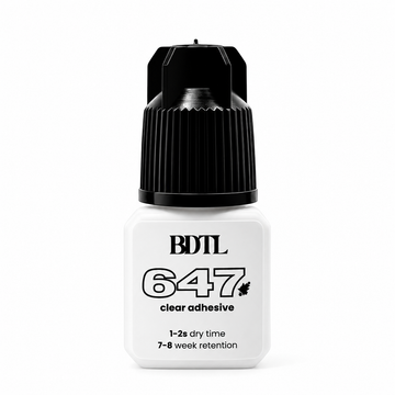 BDTL 647 clear lash extension adhesive bottle, 1–2 second dry time