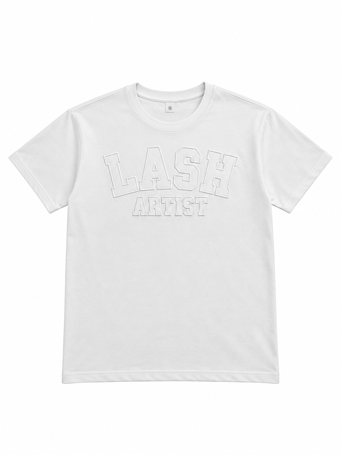 Lash artist embossed t-shirt in white