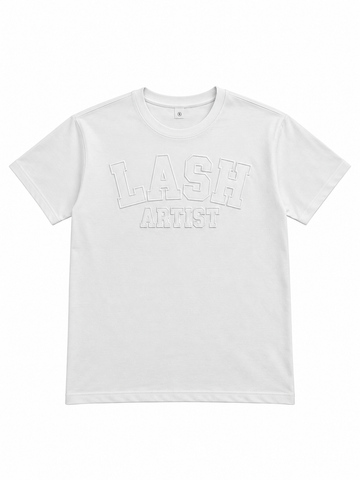 Lash artist embossed t-shirt in white