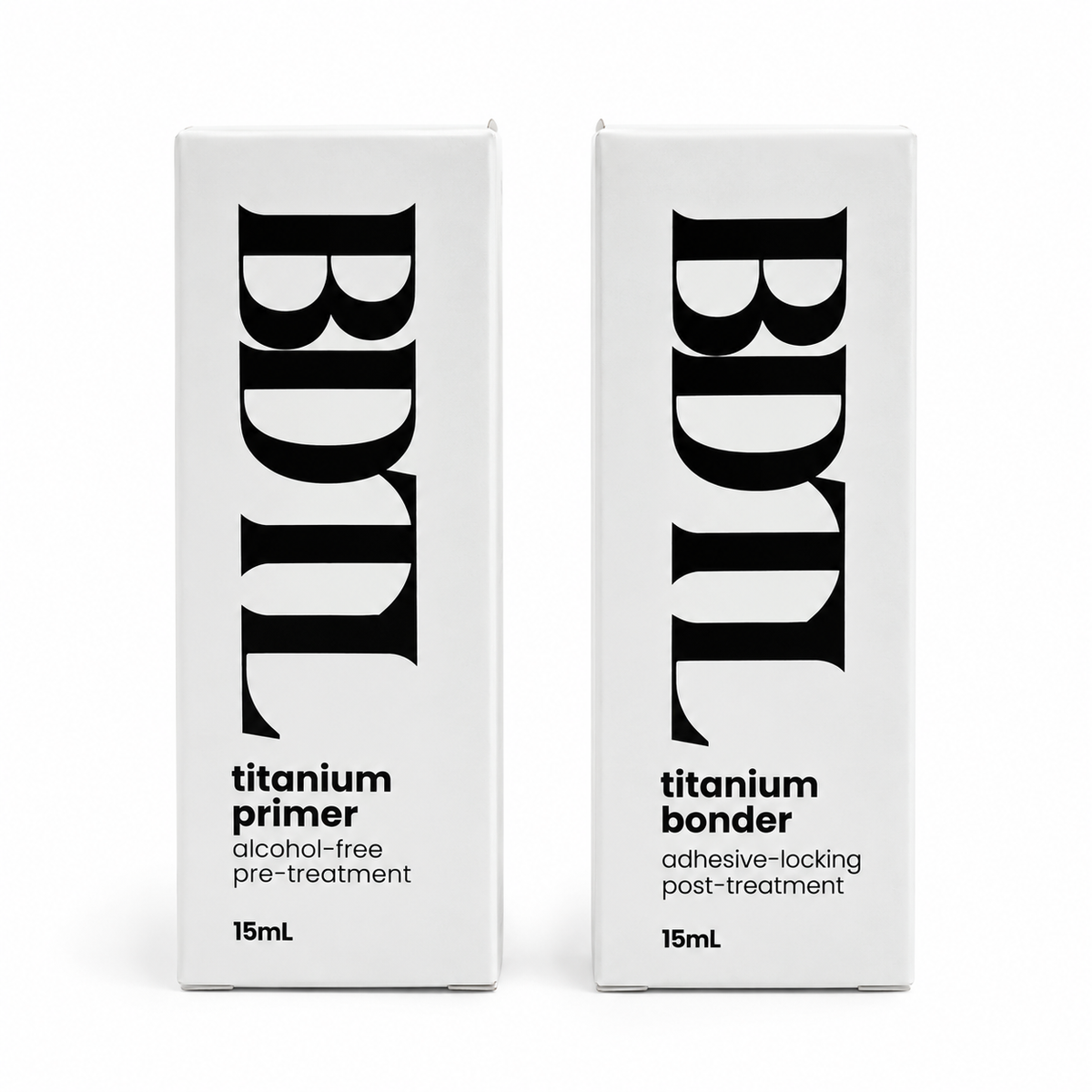 BDTL Titanium Primer and Bonder boxes side by side