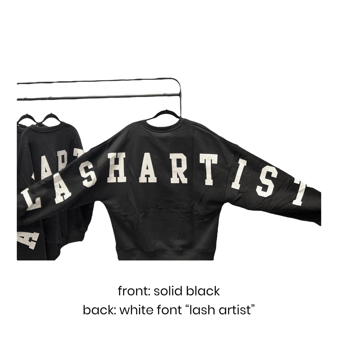 "lash artist" crewneck sweater